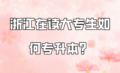 浙江在读大专生如何专升本？
