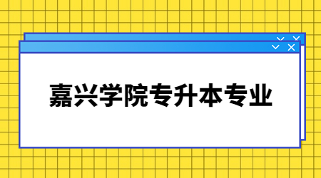 嘉兴学院专升本专业