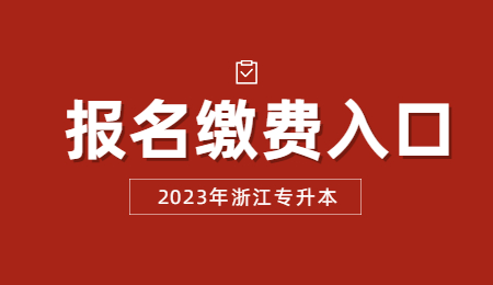 2023年浙江专升本报名缴费入口